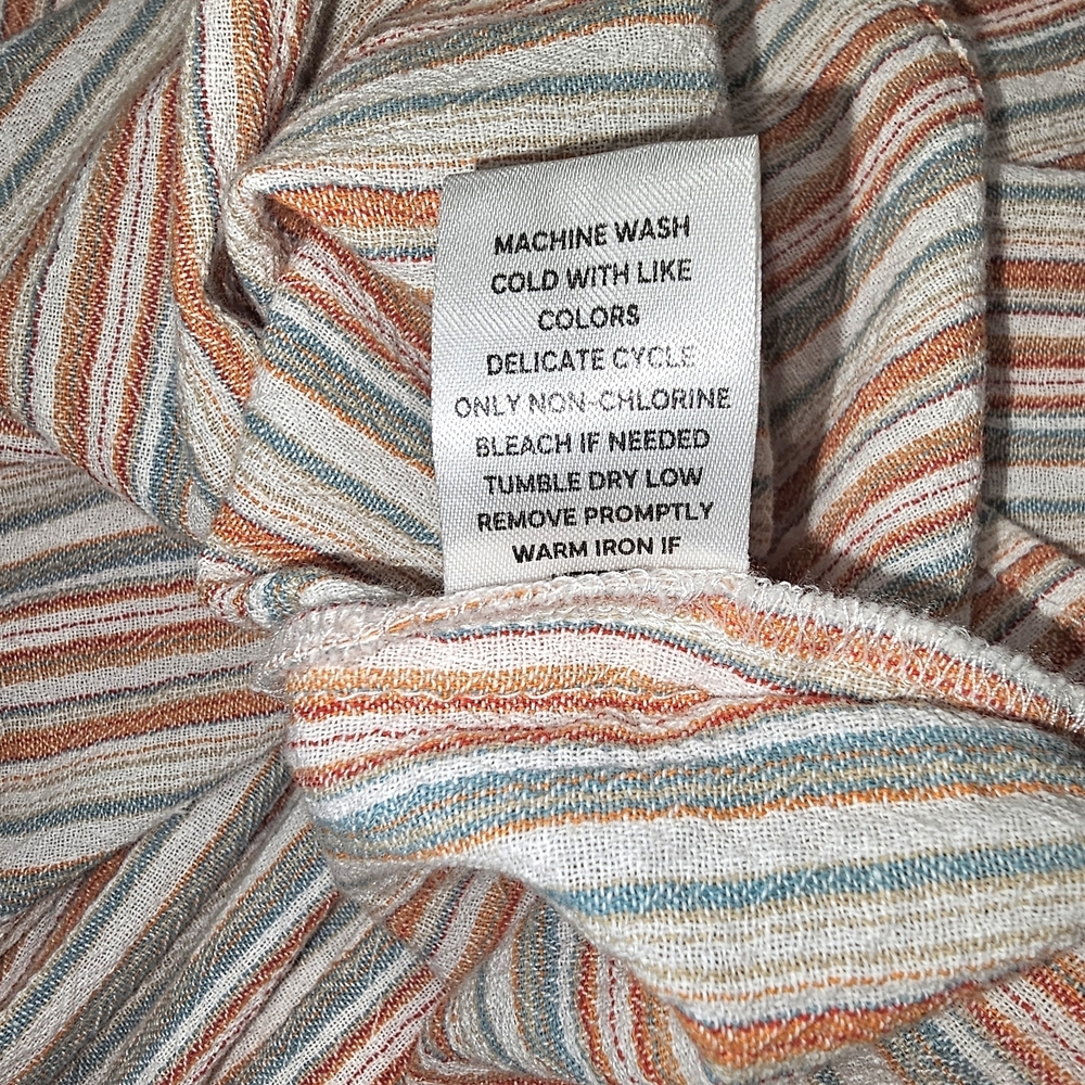 NWT 100% Cotton Westbound Multicolor Striped Blouse - 1 & 2X - Picture 5 of 6
